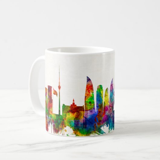 Baku Azerbeidzjan Skyline Koffiemok (Voorkant links)