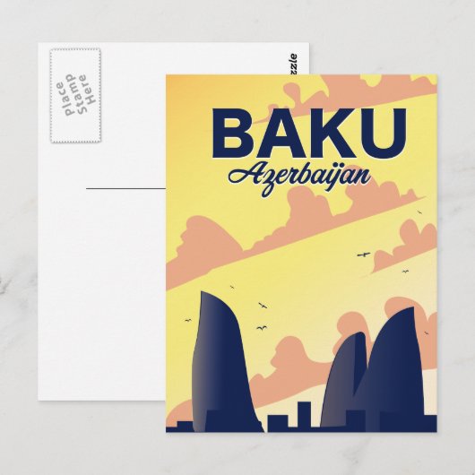 Baku Azerbeidzjan Vacation poster Briefkaart (Voorkant / Achterkant)