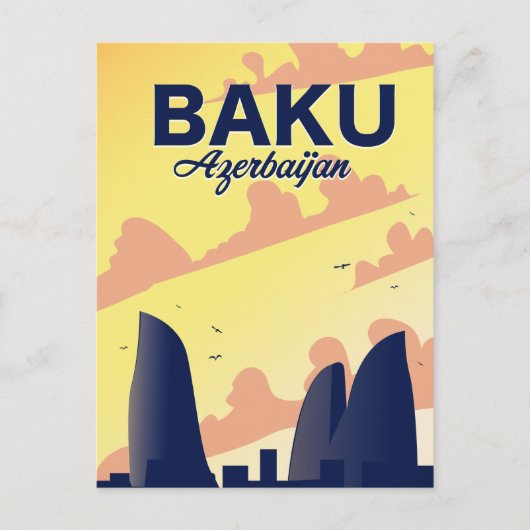 Baku Azerbeidzjan Vacation poster Briefkaart (Voorkant)