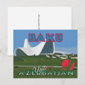 Baku, bezoek Azerbeidzjan Briefkaart (Voorkant / Achterkant)