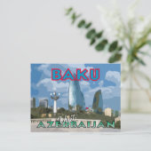 Baku, bezoek Azerbeidzjan Briefkaart (Staand voorkant)
