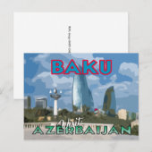 Baku, bezoek Azerbeidzjan Briefkaart (Voorkant / Achterkant)