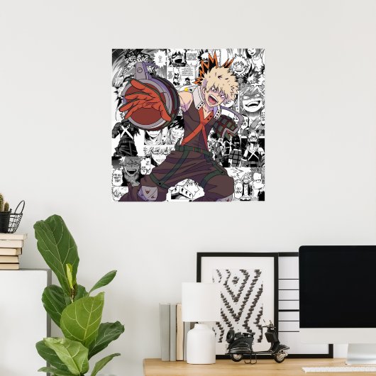 Bakugou Collage Poster (Thuiskantoor)