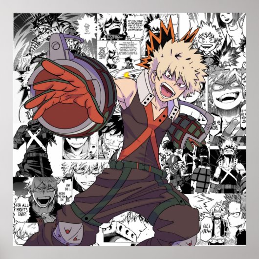 Bakugou Collage Poster (Voorkant)