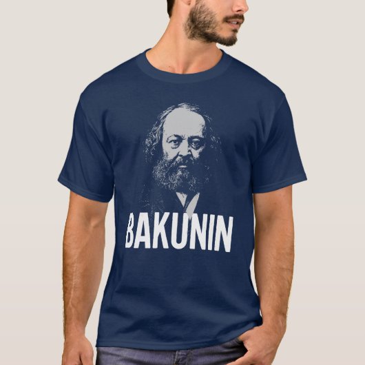 Bakunin Portrait Bold Typography T-shirt (Voorkant)