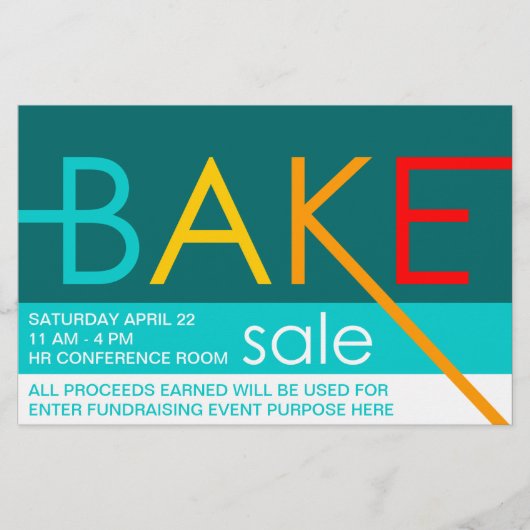 bakverkoop typografische flyers (Voorkant)