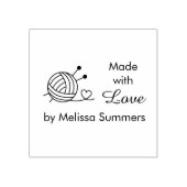 Bal brei garen handwerk gemaakt met liefde 4 rubberstempel (Afrduk)