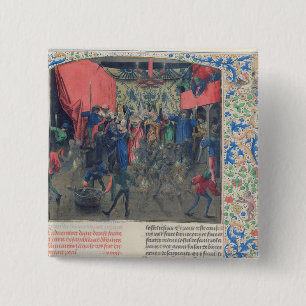 Bal des Ardents', Charles wordt gered Vierkante Button 5,1 Cm