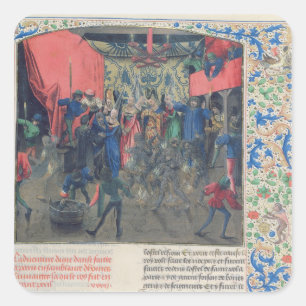 Bal des Ardents', Charles wordt gered Vierkante Sticker