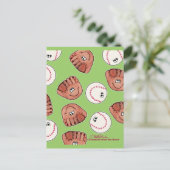 Bal en handschoen collage briefkaart (Staand voorkant)