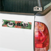 Bal en Handschoen Collage Field Achtergrond Bumpersticker (Op Truck)