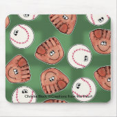 Bal en Handschoen Collage Field Achtergrond Muismat (Voorkant)