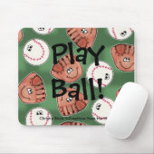 Bal en Handschoen Collage Field Achtergrond Muismat (Met muis)