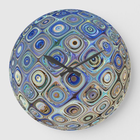 Bal Kleur Illusie Regenboog Blauw Groen Goud Grote Klok (Voorkant)