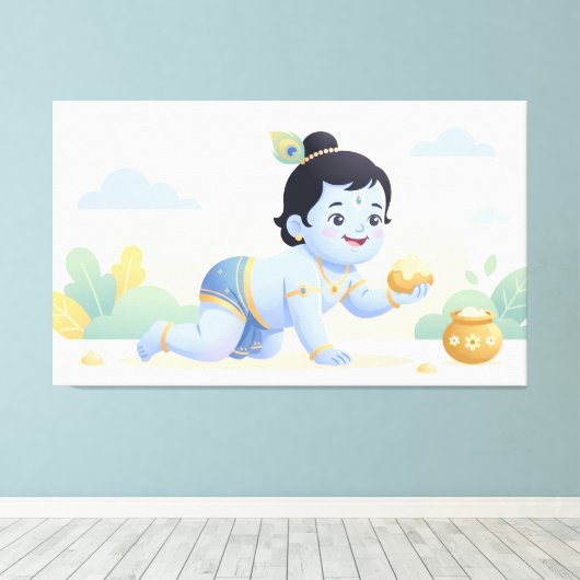 Bal Krishna Canvas Afdruk (Insitu (Houten vloer))