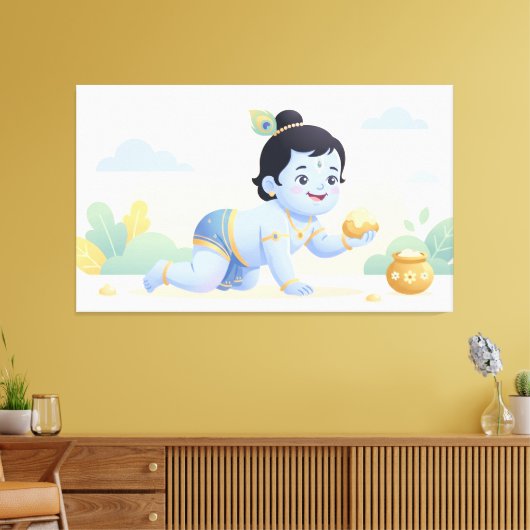 Bal Krishna Canvas Afdruk (Insitu (Woonkamer))