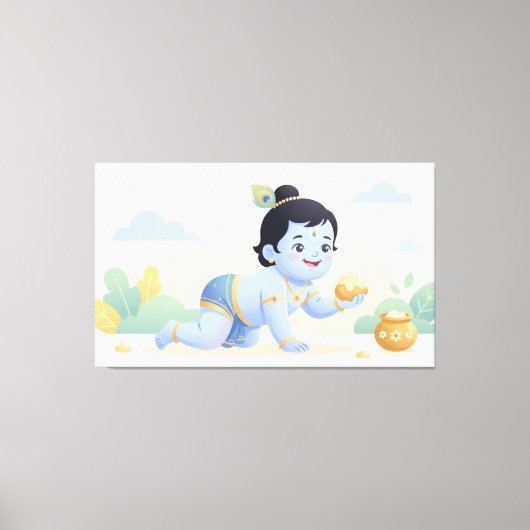 Bal Krishna Canvas Afdruk (Voorkant)