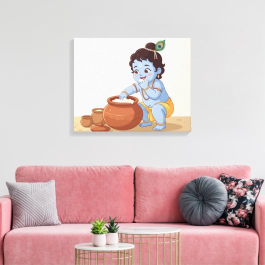 Bal Krishna Canvas Afdruk (Insitu (Woonkamer))