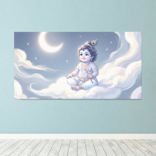Bal Krishna Canvas Afdruk (Insitu (Houten vloer))