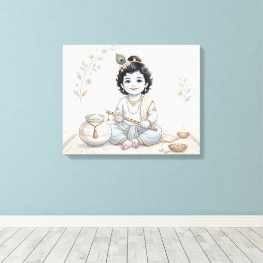 Bal Krishna Canvas Afdruk (Insitu (Houten vloer))