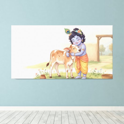 Bal Krishna Canvas Afdruk (Insitu (Houten vloer))