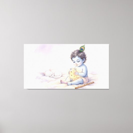Bal Krishna Canvas Afdruk (Voorkant)