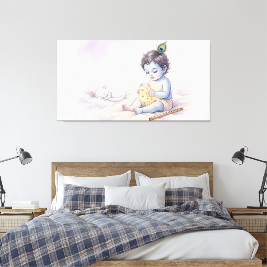 Bal Krishna Canvas Afdruk (Insitu (Slaapkamer))
