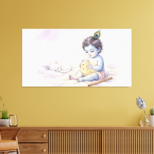 Bal Krishna Canvas Afdruk (Insitu (Woonkamer))
