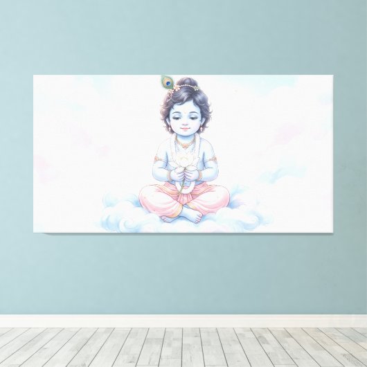 Bal Krishna Canvas Afdruk (Insitu (Houten vloer))