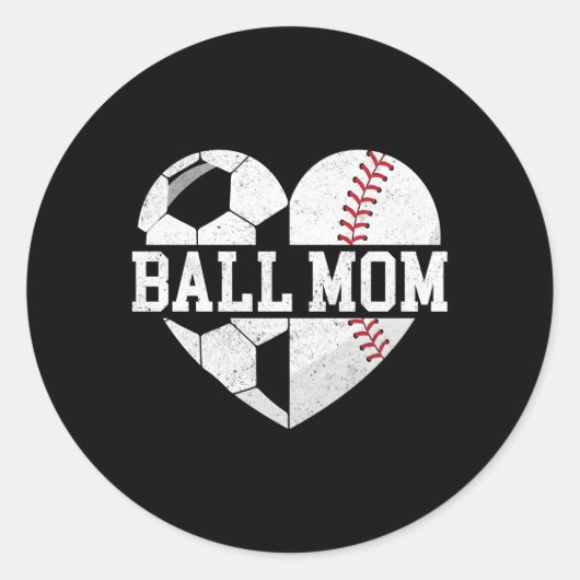 Bal mam hij honkbal voetbal mam ronde sticker (Voorkant)