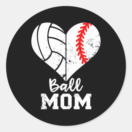 Bal mam hij honkbal volleybal mam ronde sticker (Voorkant)