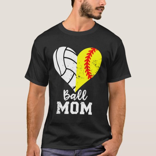 Bal mam hij softbal volleybal mam t-shirt (Voorkant)