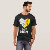 Bal mam hij softbal volleybal mam t-shirt (Voorkant volledig)