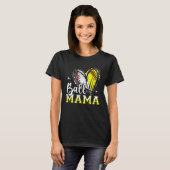 Bal Mama Hart Baseball Softbal Mama Moeder T-shirt (Voorkant volledig)