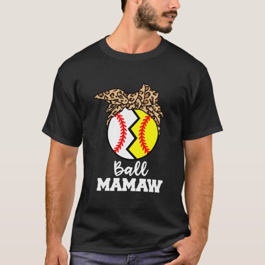 Bal Mamaw Honkbal Softbal Mamaw T-shirt (Voorkant)