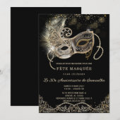 Bal Masquerade élégant Kaart (Voorkant / Achterkant)