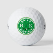 bal met golfer-naam & -initialen, monogrammen (Voorkant)