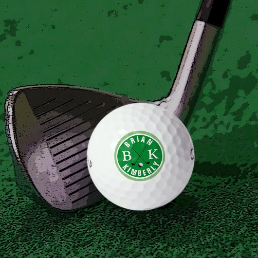 bal met golfer-naam & -initialen, monogrammen