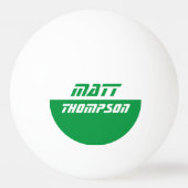 bal met groene naam pingpongbal (Achterkant)