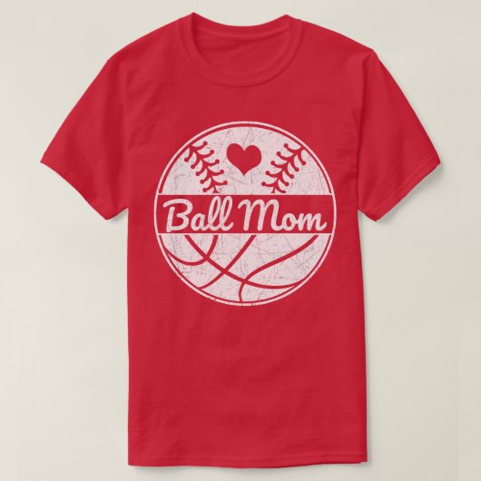 Bal Moeder Basketbal Basketbal Liefde Softbal Moed T-shirt (Design voorkant)
