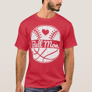 Bal Moeder Basketbal Basketbal Liefde Softbal Moed T-shirt
