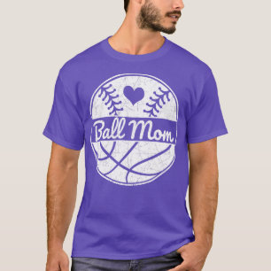 Bal Moeder Basketbal Basketbal Liefde Softbal Moed T-shirt