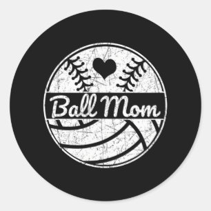 Bal Moeder Halve Honkbal Softbal Halve Volleybal Ronde Sticker