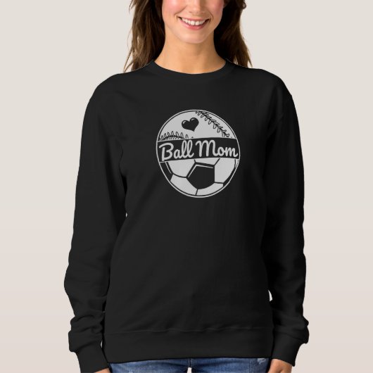 Bal Moeder Halve Voetbal Halve Baseball Moeder Sof Trui (Voorkant)