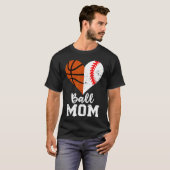 Bal Moeder Hart Grappig Honkbal Basketbal Moeder f T-shirt (Voorkant volledig)