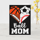 Bal Moeder Hart Grappig Voetbal Basketbal Honkbal Kaart (Gele Bloem)