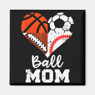 Bal Moeder Hart Grappig Voetbal Basketbal Honkbal Magneet