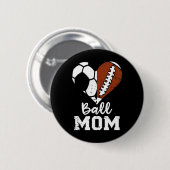 Bal Moeder Hart Grappig Voetbal Voetbal Moeder Ronde Button 5,7 Cm (Voorkant /achterkant)