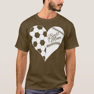 Bal Moeder Honkbal Softbal Hart Wit 1 T-shirt