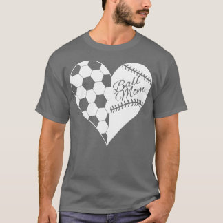Bal Moeder Honkbal Softbal Hart Wit T-shirt